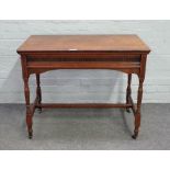 GILLOW & Co 14372: a late 19th century mahogany single drawer side table on spiral fluted supports,