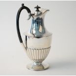 A silver hot water jug,