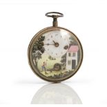 A French silver cased consular pocket watch, with automaton, circa 1795,