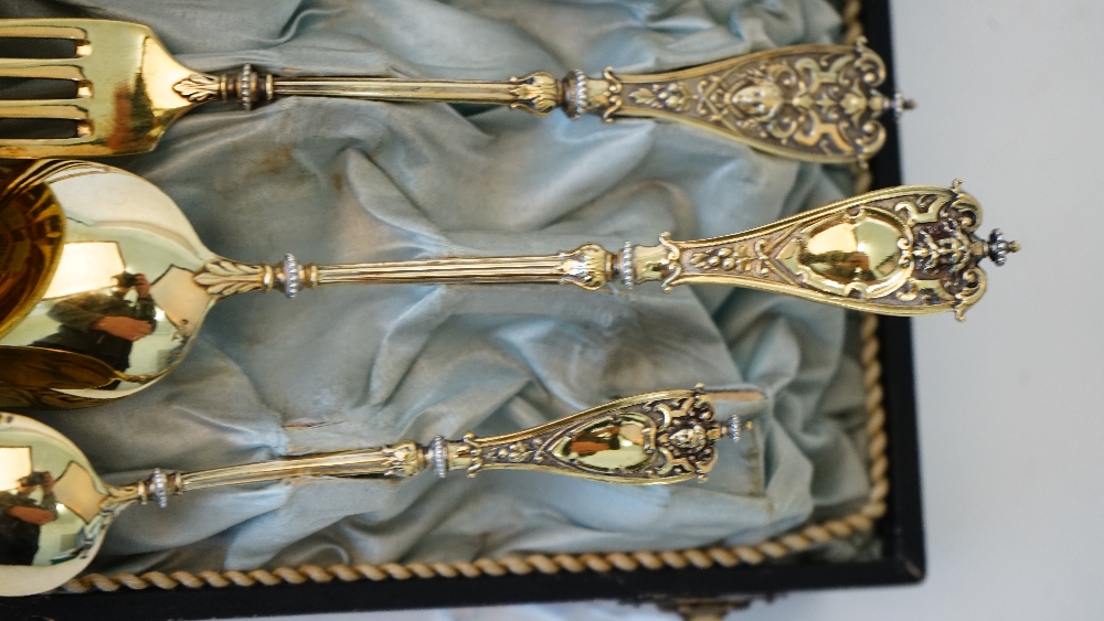 A Continental parcel gilt five piece christening set, last quarter of the 19th century, - Image 3 of 3