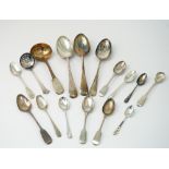 Silver flatware, comprising; a bottom marked tablespoon, maker Hester Bateman, London 1778,