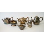 A George IV silver three piece tea set, comprising; a teapot,