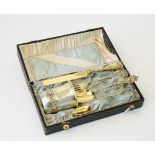 A Continental parcel gilt five piece christening set, last quarter of the 19th century,