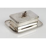 A German rectangular box and detachable cover, having a bud finial to the lid,