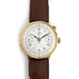 A Universal Geneve gold circular cased gentleman's chronograph wristwatch,