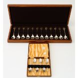 A Royal Society for the Protection of Birds set of 12 silver teaspoons each finial with a different