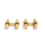 Two similar Van Cleef & Arpels gold cufflinks,