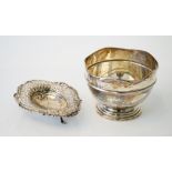 Silver, comprising; a trophy bowl of circular form, having a shaped rim, Birmingham 1909,