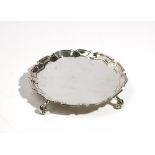 A George III shaped circular silver waiter, Richard Pargeter, London 1762, with moulded edge,