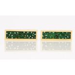 A pair of Grima 18ct gold and jade cufflinks,