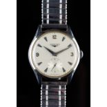 A Longines steel cased gentleman's wristwatch,