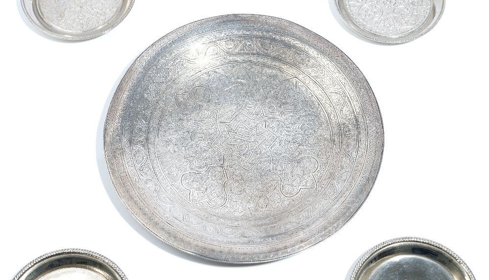 Egyptian and Asian wares, comprising; a circular Egyptian dish, with engraved decoration, - Image 2 of 4