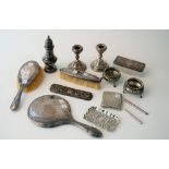 Silver and silver mounted wares, comprising; a sugar caster, Birmingham 1916,
