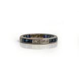 A platinum, sapphire and diamond full eternity ring,