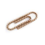 A 9ct gold money clip, designed as a paper clip, having ropetwist decoration, London 1971,