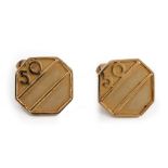 A pair of 9ct gold cufflinks, each with an octagonal front, detailed 50,