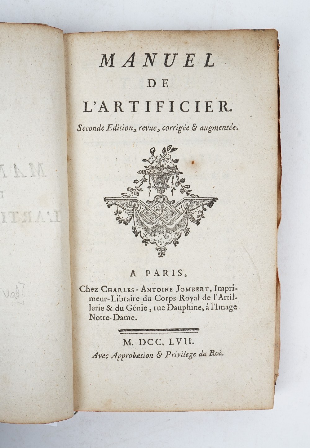 [PERRINET D' ORVAL, Jean-Charles (1707-82)]. Manuel de l' Artificier. - Image 2 of 5