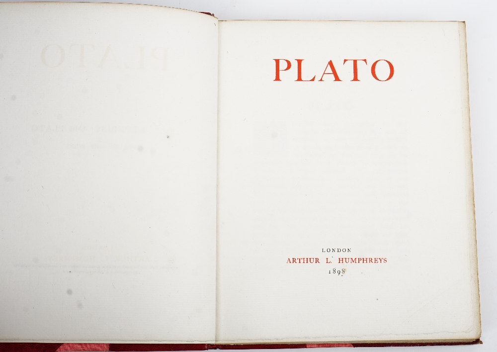 BINDING - PLATO (c. 428-c.348 BC). The Republic. London: Arthur L. Humphrys, 1898. - Image 2 of 3