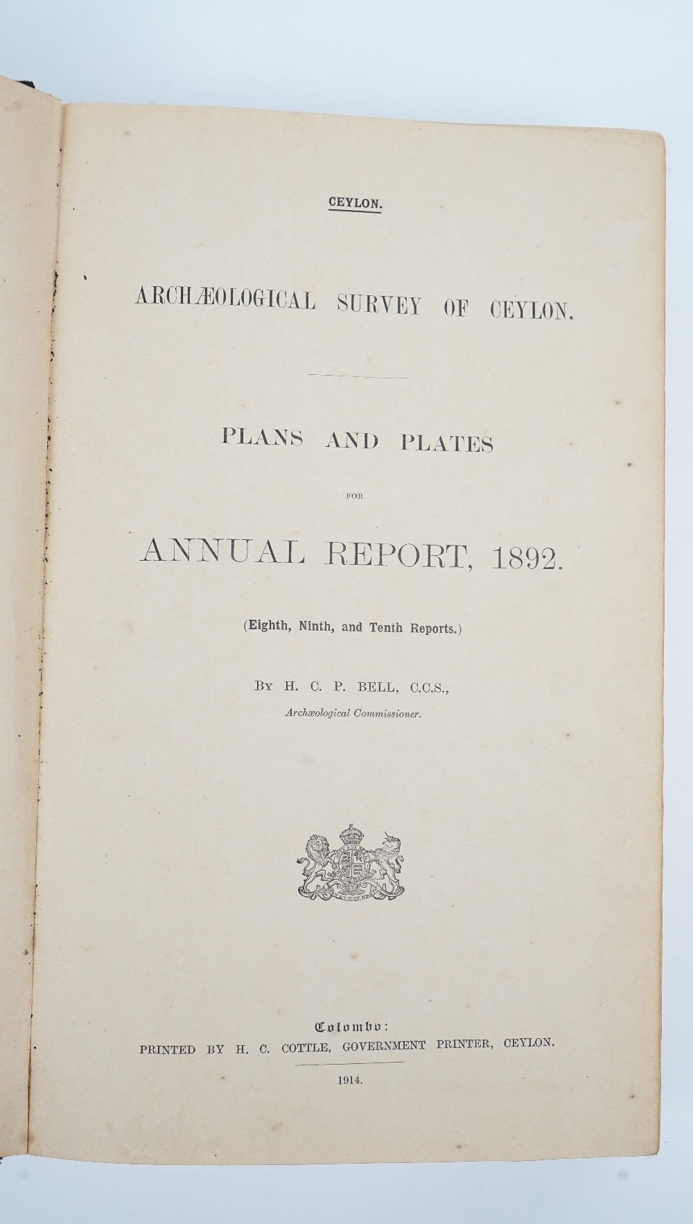 CEYLON - Ceylon. Archaeological Survey of Ceylon. Plans and Plates for Annual Report, 1892[-93-94] . - Image 2 of 7