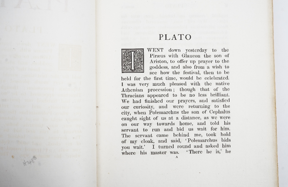 BINDING - PLATO (c. 428-c.348 BC). The Republic. London: Arthur L. Humphrys, 1898. - Image 3 of 3