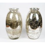 A pair of West Elm mercurial glass vases.