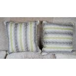 A pair of striped cushions.