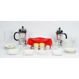 A set of Sophie Conran Portmeirion cream side plates, cake stand, toast racks, soda stream,