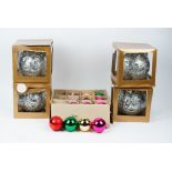 A collection of Christmas tree glass baubles, including four extra large,