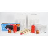 A large collection of assorted candles, boxed drinking glasses, flower holder, A4 laminator,
