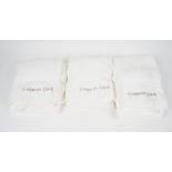 A collection of white towels in various sizes, each inscribed 'Ewhurst Park' (qty).