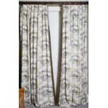 A pair of toile de jouy curtains, printed with vintage horse racing 'Gladiator 'scenes.