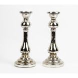 A pair of mercurial glass candlesticks.