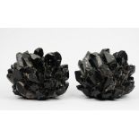 A pair of quartz geode candle holders (2).