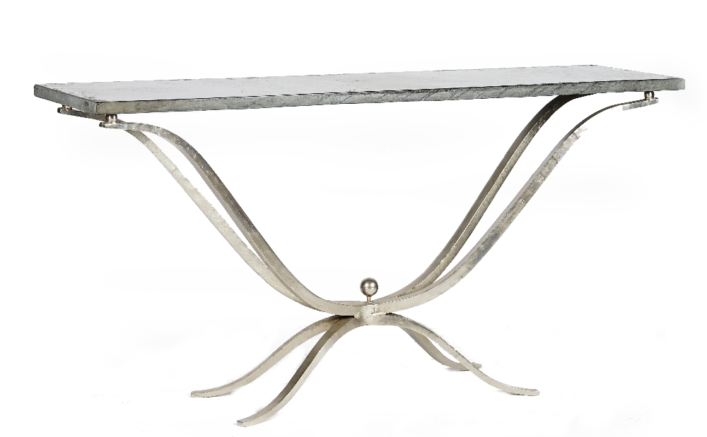 A contemporary console table,