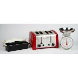 A KitchenAid four-slice toaster,