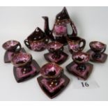 A French Vallauris mid-century studio pottery 15 piece coffee set,