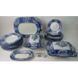 A Wood & Sons blue and white "Buddha" pattern 32 piece part dinner service (a/f),