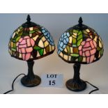 A pair of modern Tiffany-style table lamps,