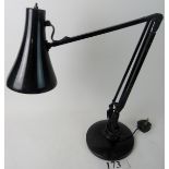 A vintage angle-poise desk lamp in black