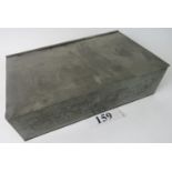 An eastern pewter box with hinged lid an