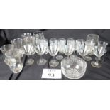 A collection of engraved glassware, to i