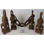 Tribal Art: A series of four carved wood