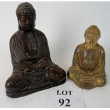 Two decorative Buddha figures, one a tra