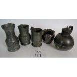 Several items of pewter and plate, inclu