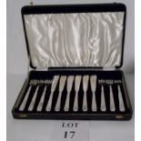 A vintage set of 6 fish knives and forks