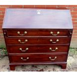 A George III mahogany bureau with a fall