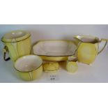 A six piece Royal Winton art deco washst