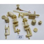 A collection of antique ivory and bone s