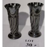 A pair of Arts & Crafts silver plated va