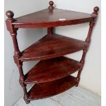 A Victorian stained pine 4 tier corner whatnot,